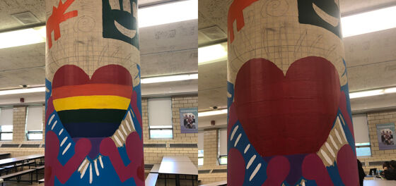 The Catholic Church forced a public school to paint over a student’s pro-LGBTQ mural
