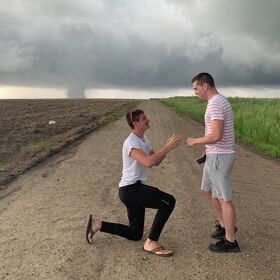 This storm chasing meteorologist proposed to his boyfriend in front of a tornado