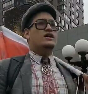 WATCH: An antigay, swastika-wearing bigot gets egged in New York City