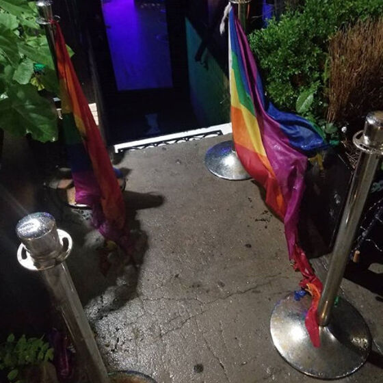 Pride flags set on fire outside New York gay bar in possible hate crime