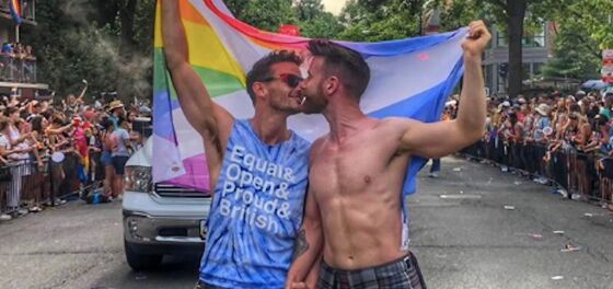WATCH: Hunky kilted yoga star proposes to his boyfriend at DC Pride