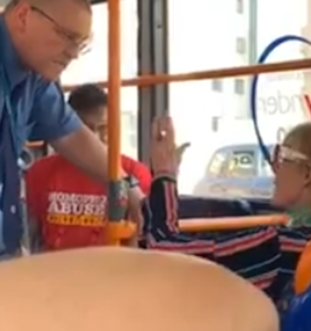 WATCH: Bus driver and passengers clap back at woman’s homophobic rant
