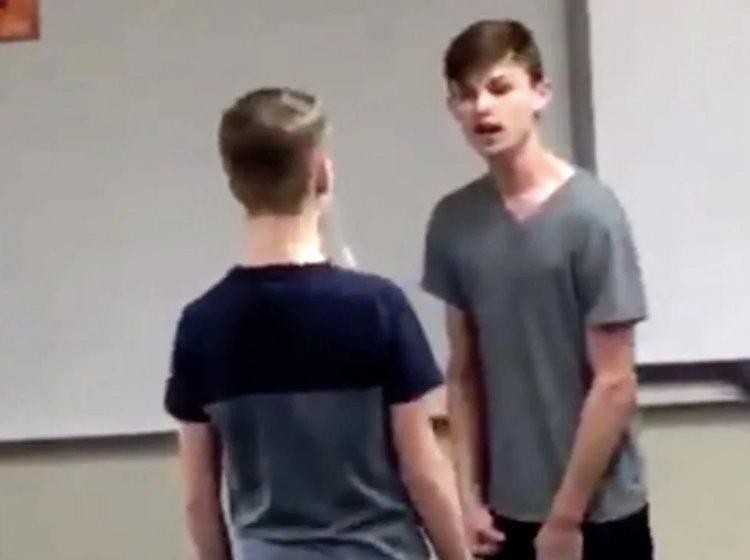 Gay teen fights back against school bully as teachers do nothing in viral video