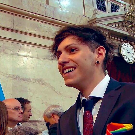 Drag queen son of Argentina’s new president wears Pride Flag to inauguration