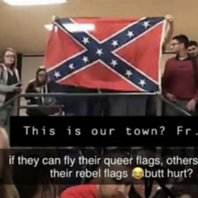 Students fly Confederate flag to oppose “queer flag”, school says it’s just a “different viewpoint”