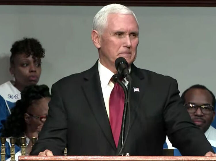 White House streams anti-gay church sermon at service attended by Mike Pence