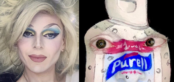 SF drag artist CaseFaace transforms into a bottle of Purell, and not a moment too soon