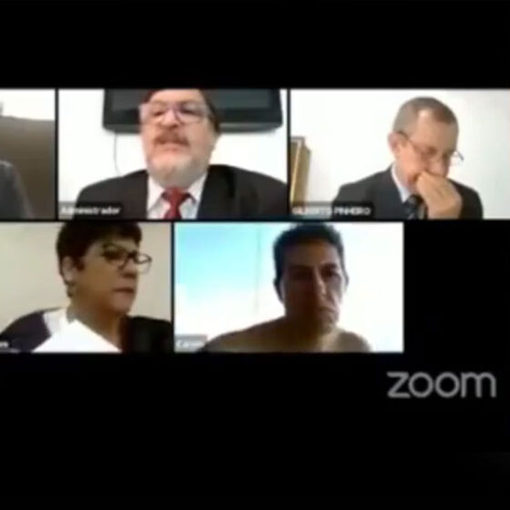 Judge working from home caught shirtless during court hearing on Zoom