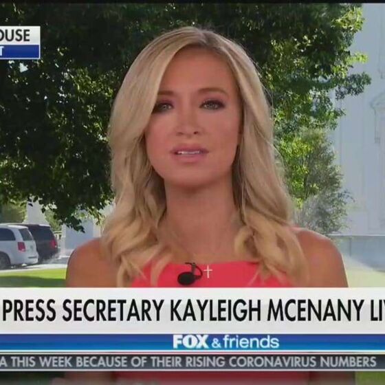 Kayleigh McEnany once again outdoes herself with vile defense of Trump’s “white power” retweet