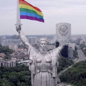WATCH: LGBTQ activists use drone to place rainbow flag above city monument