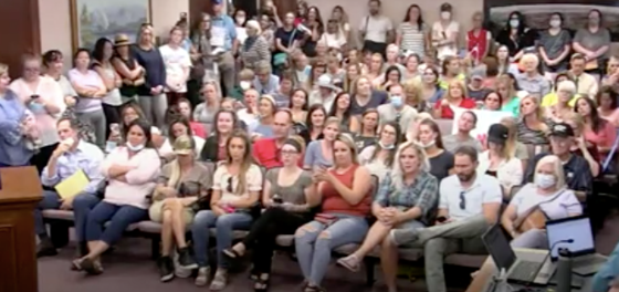 This video of 100+ mask-less protestors shouting in a cramped room will give you a panic attack