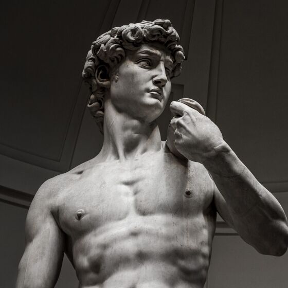 Who wore it (aka nothing) better — model Pietro Boselli or the statue of David?