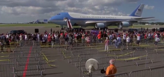 Trump threw a rally on a tarmac in Florida and nobody came
