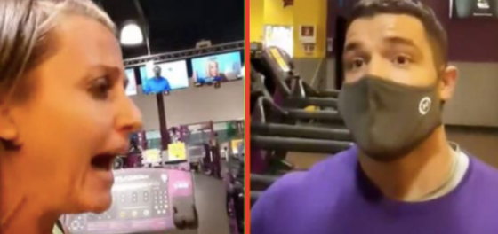 People are gagging over the hunky personal trainer in this Planet Fitness anti-masker Karen video