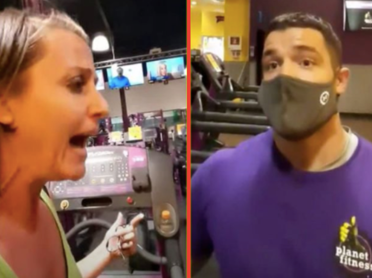 People are gagging over the hunky personal trainer in this Planet Fitness anti-masker Karen video