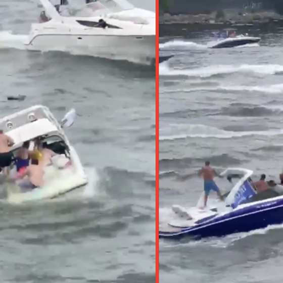 This sinking boat at a Trump boat parade is another perfect metaphor for 2020