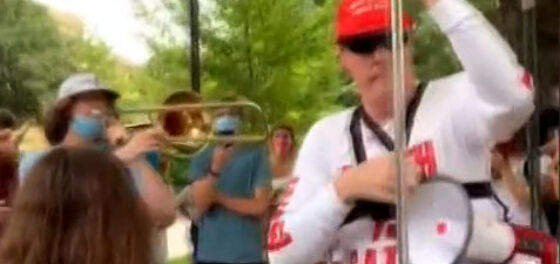 Student battles homophobic anti-Black Lives Matter protester…with a trombone