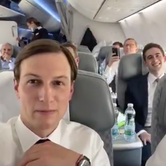 Ivanka tweeted a video of Jared on a commercial flight and, of course, he’s not wearing a mask