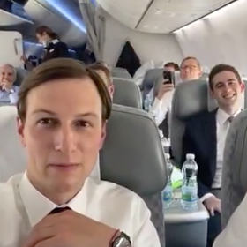 Ivanka tweeted a video of Jared on a commercial flight and, of course, he’s not wearing a mask