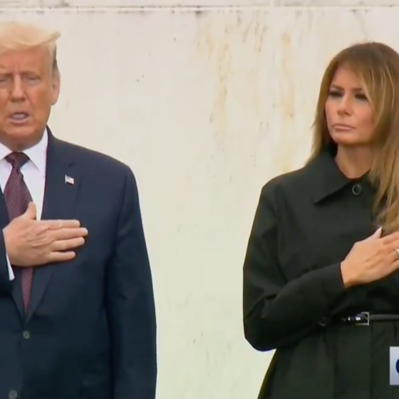 Trump struggles to recite the Pledge of Allegiance at 9/11 memorial in super awkward video