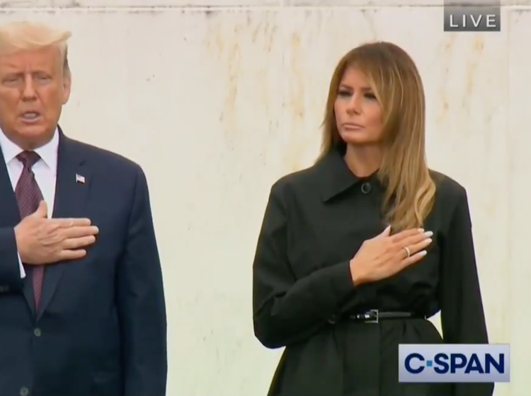 Trump struggles to recite the Pledge of Allegiance at 9/11 memorial in super awkward video