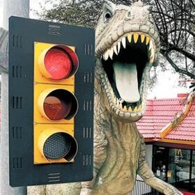 Christians Against Dinosaurs group seeks removal of T. rex statue outside local McDonald’s