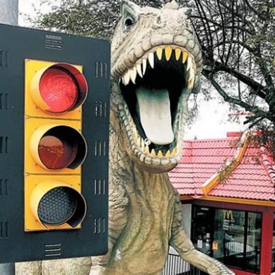 Christians Against Dinosaurs group seeks removal of T. rex statue outside local McDonald’s