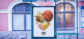 Burger King mascot kisses Ronald McDonald to mark Pride