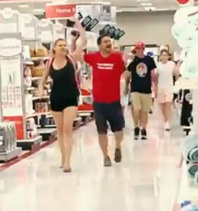 Maskless mob tries to incite chaos inside a Target