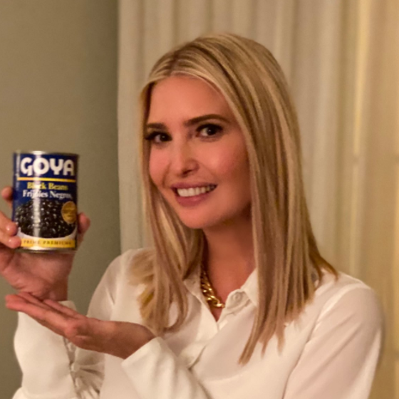 Ivanka is pissed her Goya beans photo has been turned into an attack ad, threatens to sue