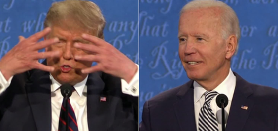 This clip of Trump mocking Biden for wearing a mask on Tuesday night hasn’t aged well