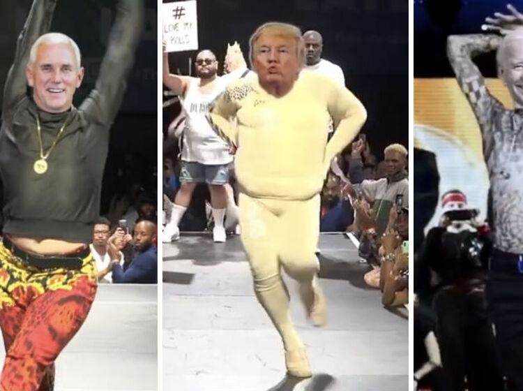 Trump and Biden face off on a ballroom runway in viral video