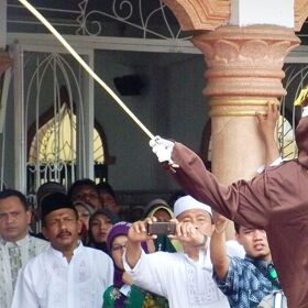 Two men in Indonesia brace for public caning after getting caught having gay sex
