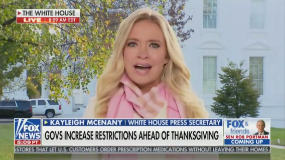 Kayleigh McEnany freaks out over Thanksgiving restrictions, calls denying people turkey “Orwellian”