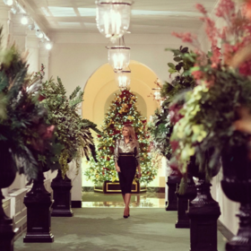 Melania unveils funeral home inspired White House Christmas decorations complete with urns
