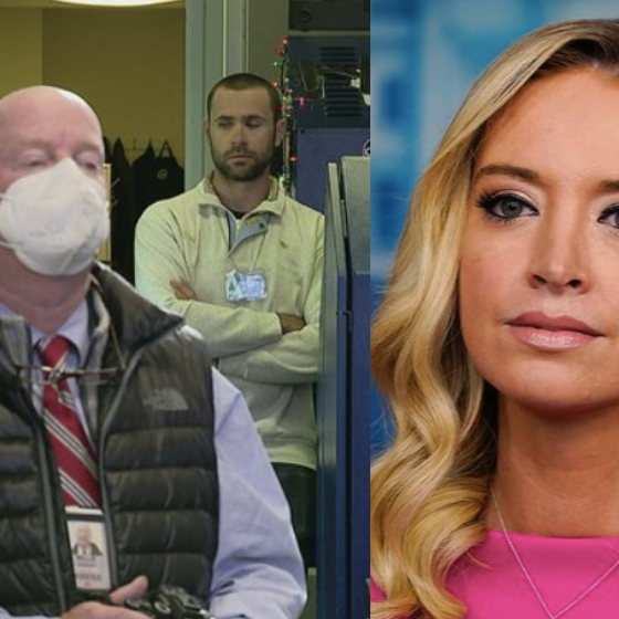 Kayleigh McEnany’s husband crashes press briefing, argues with reporter after refusing to wear mask