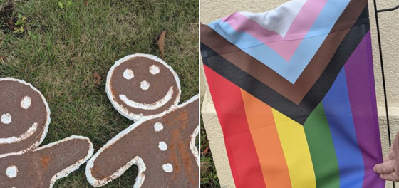 Gay couple’s Christmas decorations vandalized in grossest way possible