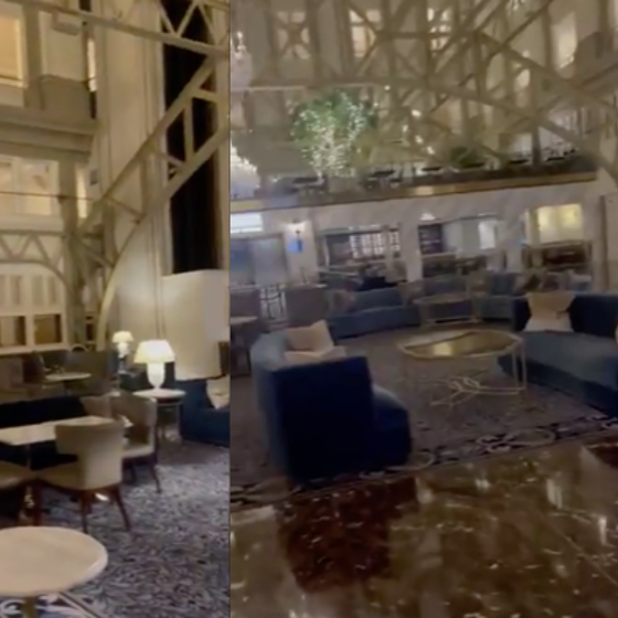 Viral video from inside the lobby of Trump’s namesake D.C. hotel shows a barren and empty landscape