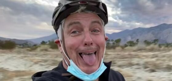 John Barrowman flashes butt in Palm Springs: “Can you see the moon?”