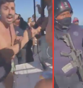Gay couple arrested by officers with machine guns for kissing on the beach in Mexico