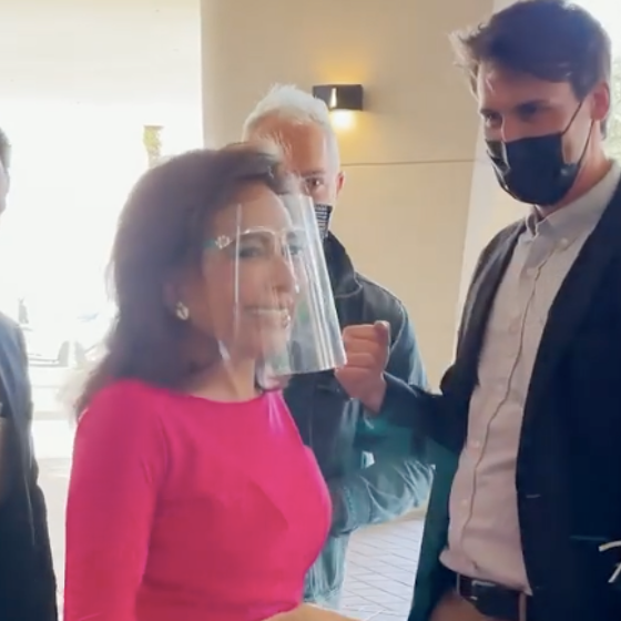 Video of Jeanine Pirro being confronted by two guys posing as fans is both hilarious and awkward AF