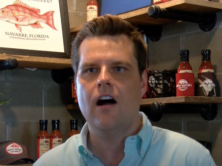 Matt Gaetz, low on cash, has resorted to holding fundraisers with transphobes at local bars
