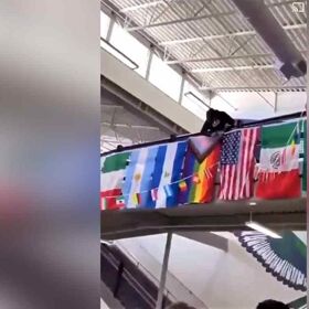 WATCH: High school students cheer as a classmate defiles the pride flag