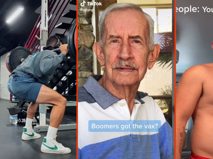 Old Gays get the vax, big belly appreciation & a pair of split gym shorts