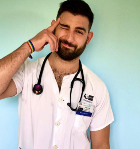 When this hunky doctor isn’t posting thirst traps, he’s saving lives and fighting homophobia
