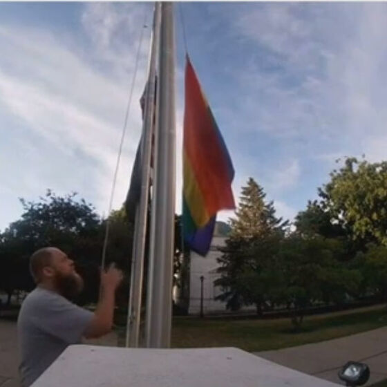 Homophobic flat-Earther breaks down in tears during pride flag trial