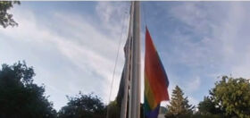 Homophobic flat-Earther breaks down in tears during pride flag trial