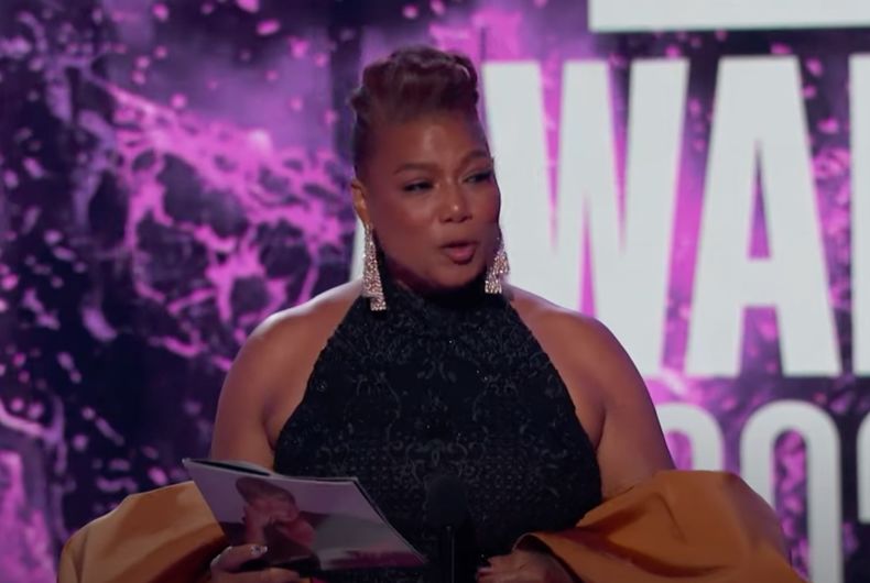 LIFE Queen Latifah is officially out after she sends love to her partner & son during BET awards ceremony