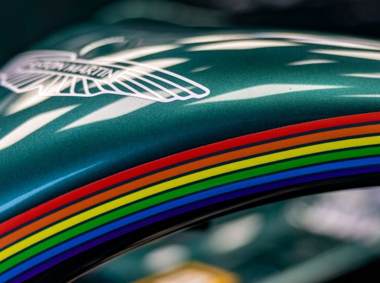 Aston Martin adds Pride Month rainbows to its F1 cars at French Grand Prix