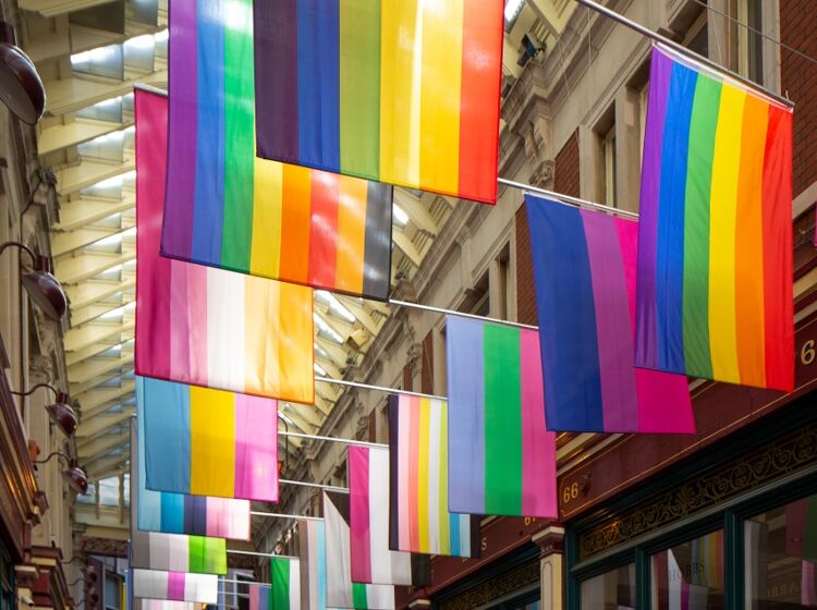 30 different pride flags hang together in a stunning celebration of joy and freedom